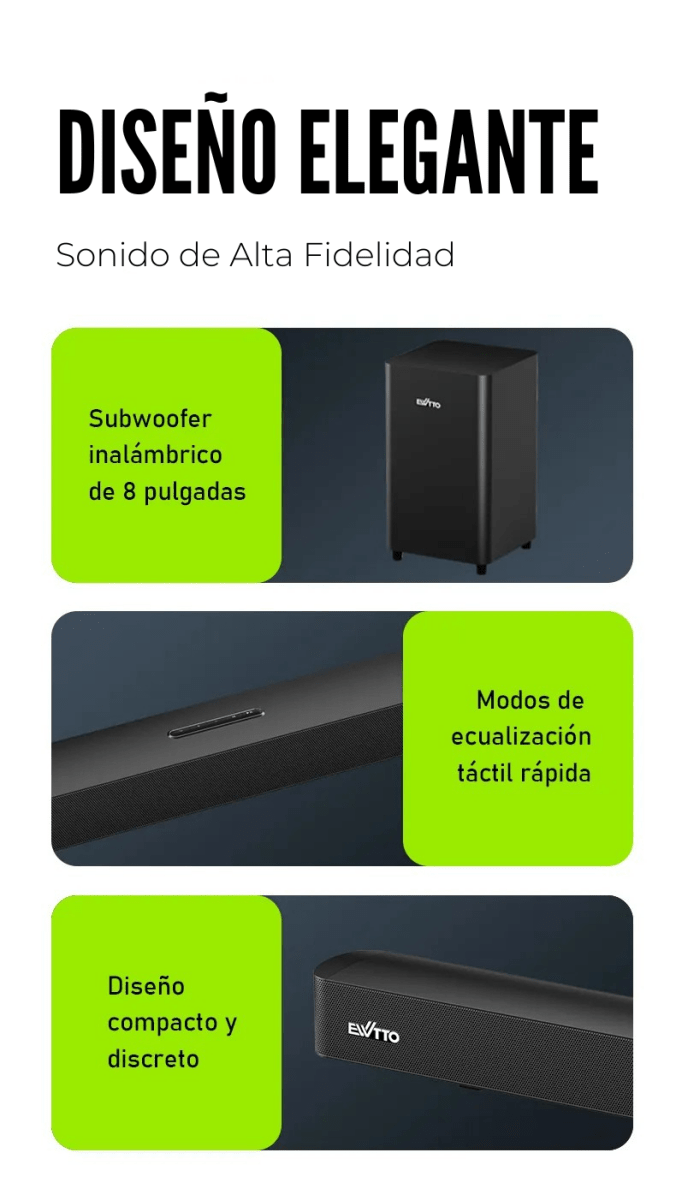 Barra de Sonido 2.1CH Rami® Eclipse • 200W RMS - Rami Chile