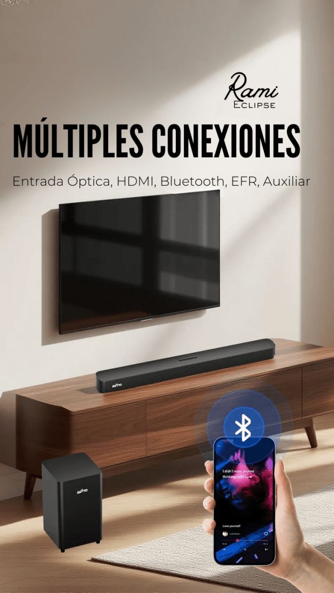 Barra de Sonido 2.1CH Rami® Eclipse • 200W RMS - Rami Chile