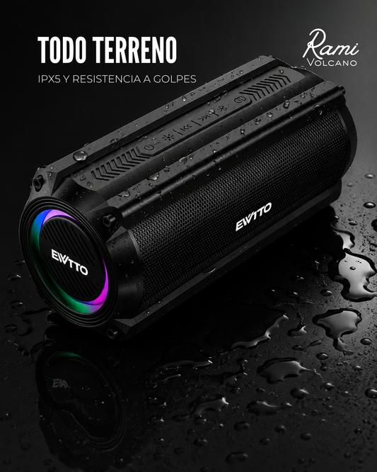 Rami Volcano | Parlante Bluetooth Portátil 50W RMS + Bolso Rígido