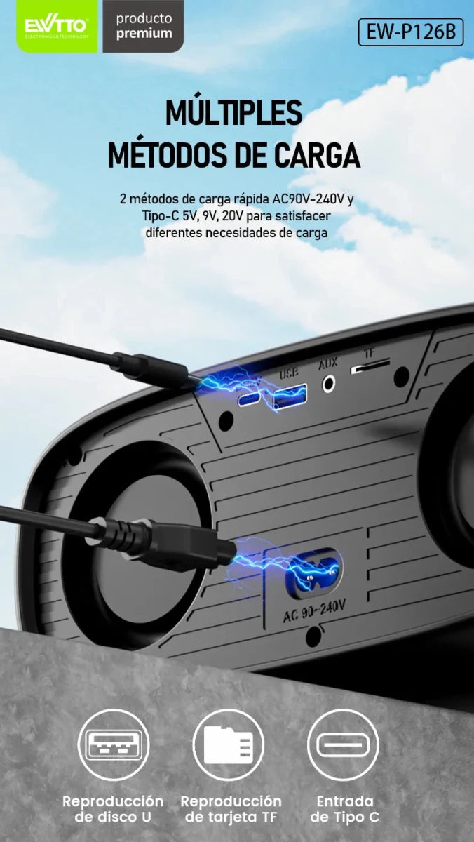 BESTIA® - Parlante Bluetooth EWTTO 40W P126BC - Rami Chile