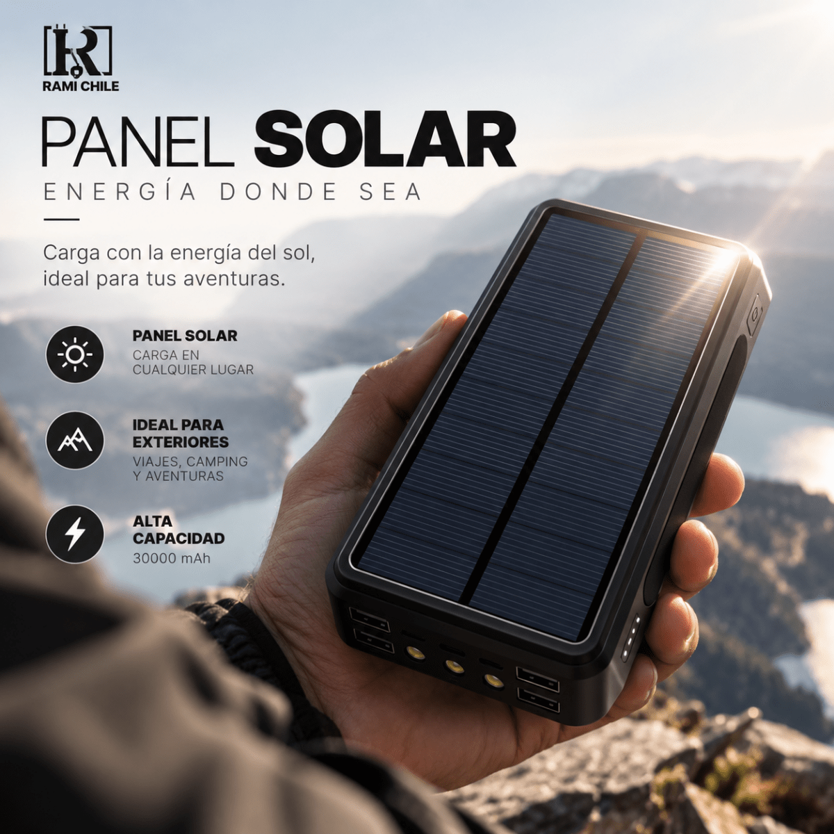 Cargador Portátil Rami® Carga Inalámbrica 30.000mAh 22.5W - Rami Chile