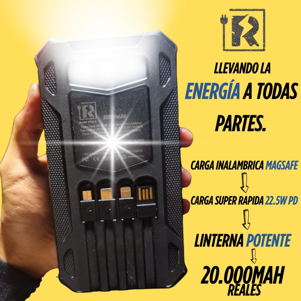 Cargador Portátil Rami Chile Solar 20.000mAh - Rami Chile