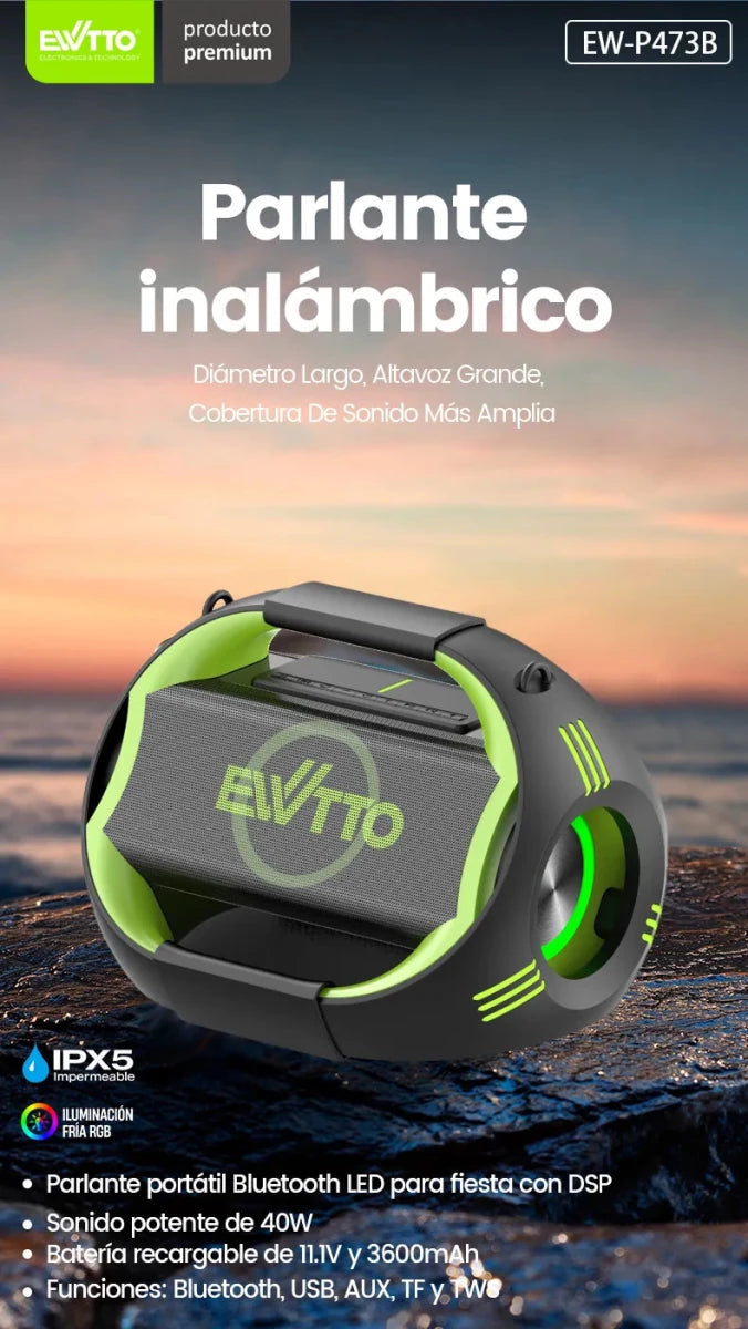 Parlante Bluetooth EWTTO Alien P473B - Rami Chile