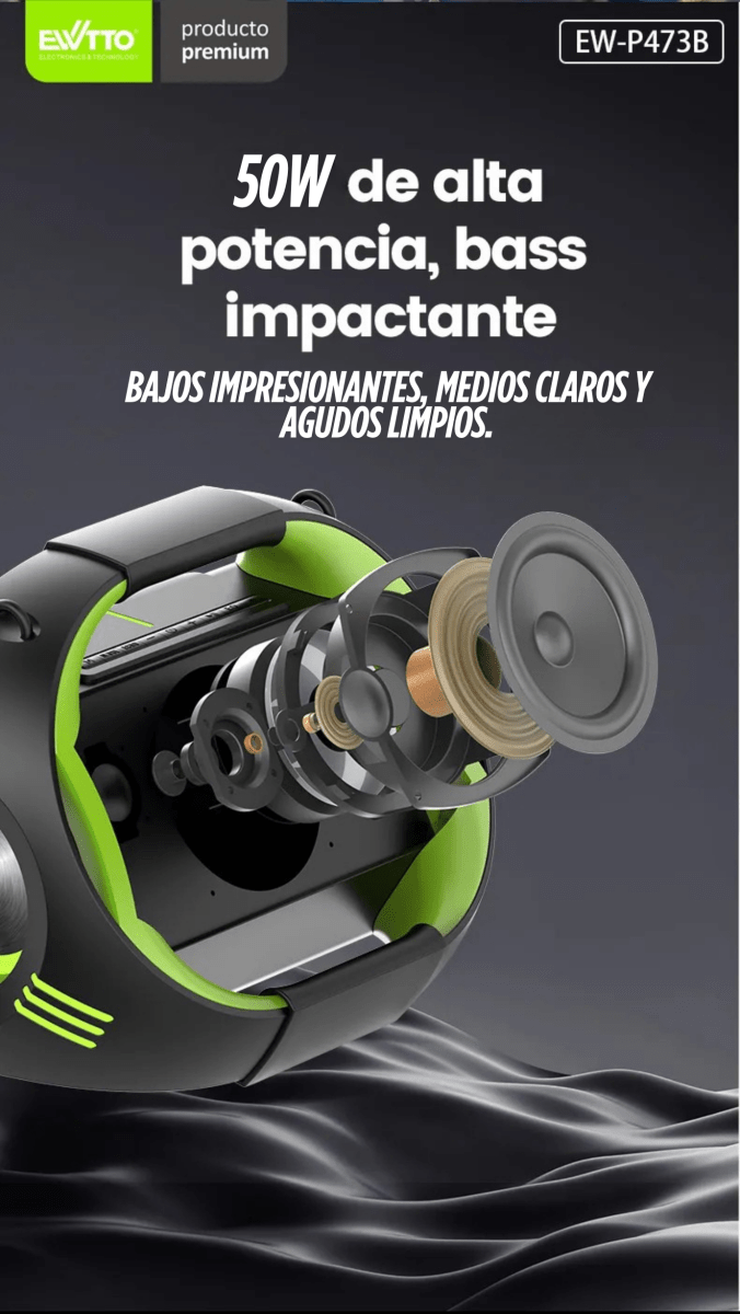 Parlante Bluetooth EWTTO Alien P473B - Rami Chile