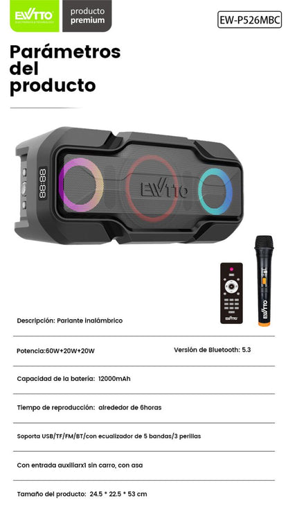 Rami® Rey Midas| Parlante Bluetooth 110W RMS - Rami Chile