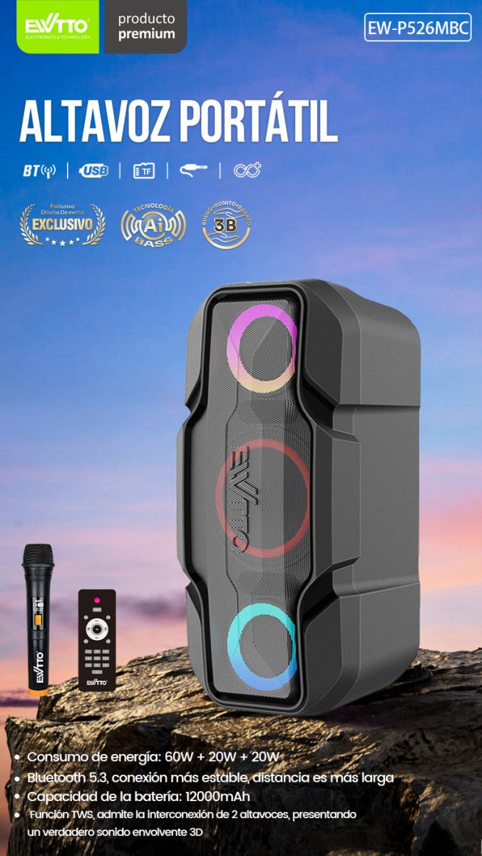 Rami® Rey Midas| Parlante Bluetooth 110W RMS - Rami Chile