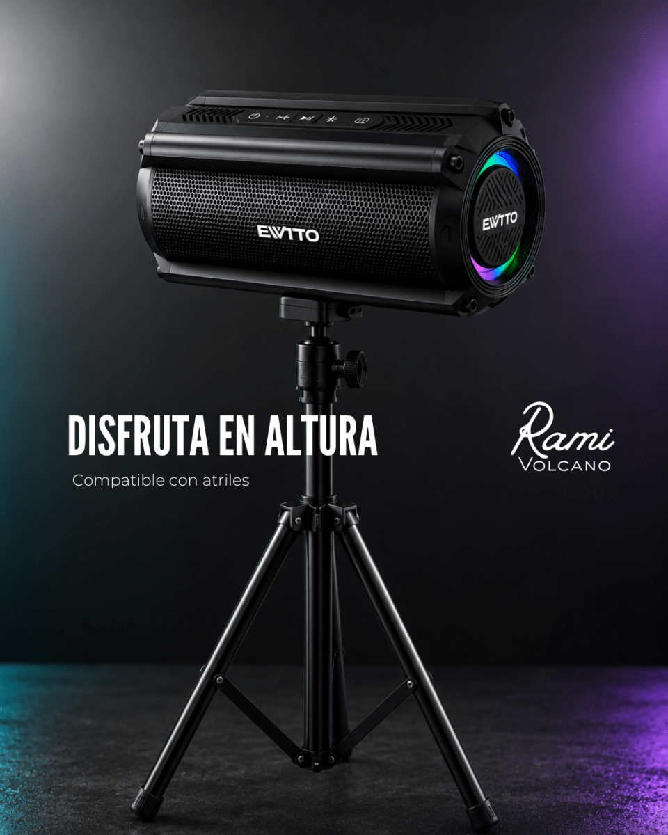 Rami Volcano | Parlante Bluetooth Portátil 50W RMS + Bolso Rígido - Rami Chile